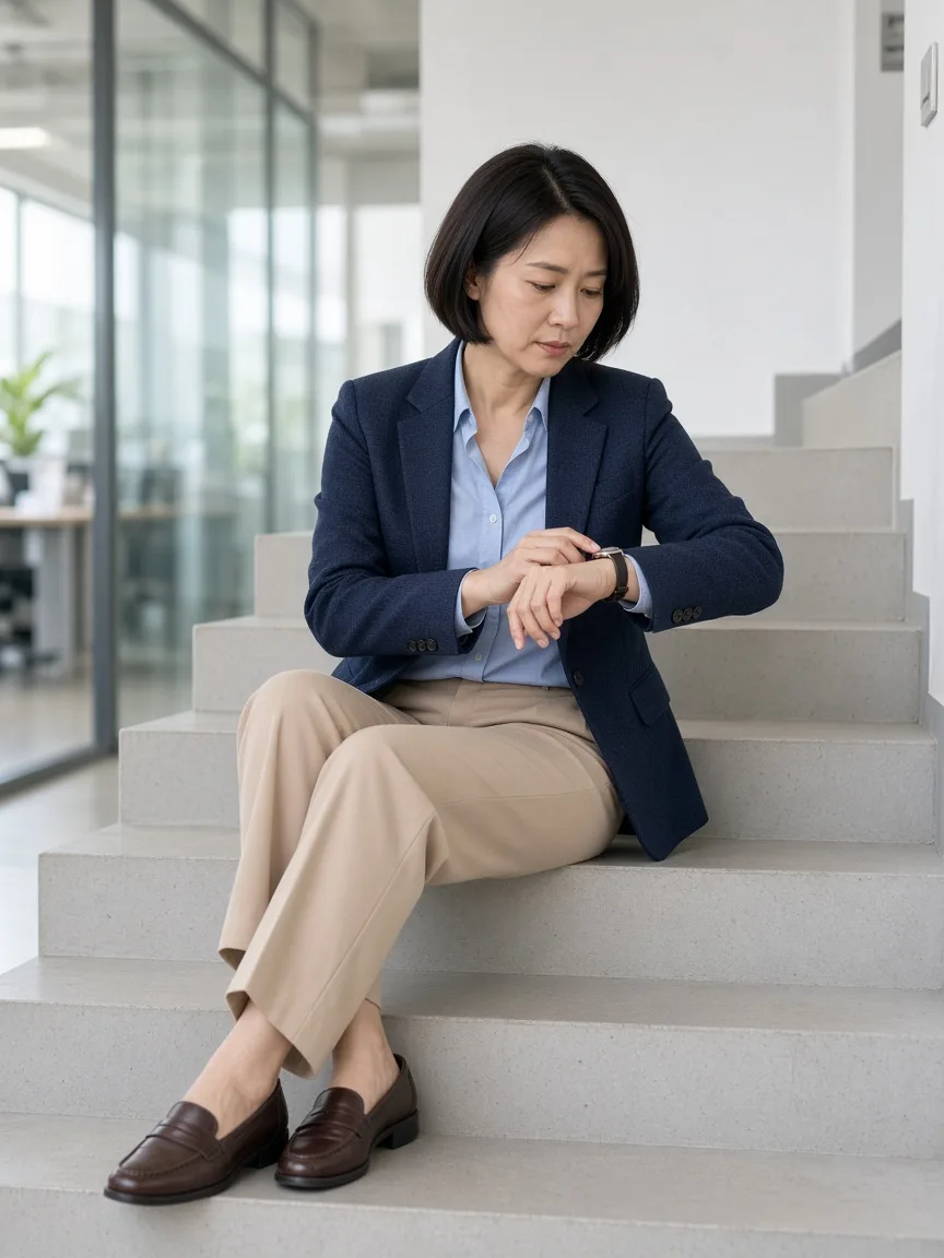 不打領帶的深藍上班西裝